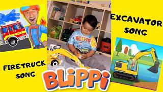 Blippi excavator song  firetruck song [upl. by Nurat]