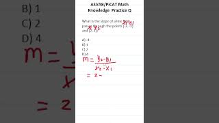 ASVABPiCAT Math Knowledge Practice Test Question Calculating Slope acetheasvab with grammarhero [upl. by Lyford18]