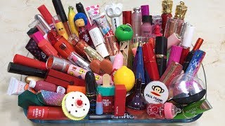 Mixing 100 Lipsticks And Makeup Dissimilar Into Glossy Slime  Most Satisfying Slime Videos [upl. by Malvia599]