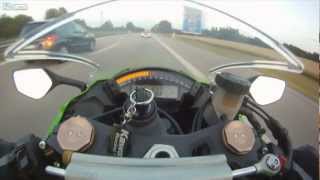 Zx10 being overtaken by an Audi RS6 at 300KPH Complete EditionHD [upl. by Lertsek]