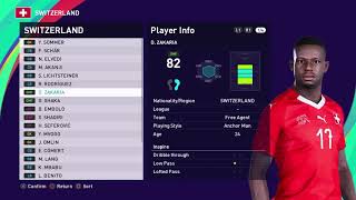 PES 2021 Switzerland FACES and RATINGS  Zakaria Embolo Xhaka  Suisse PES 2021 [upl. by Weisler]