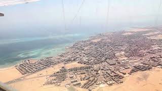 Lot samolotem Hurghada Egipt  Katowice Pyrzowice 2024 plane airjet airport airplane views [upl. by Phina190]