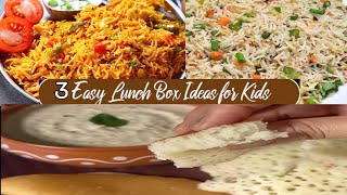 3 Easy Lunch Recipes  Variety Rice Recipes  Kids Lunch Box Recipes  Instant Lunch Box Recipes [upl. by Chiles]