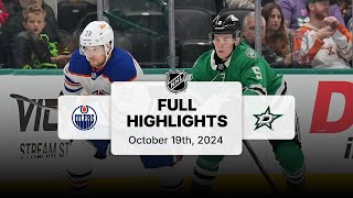 Oilers at Stars  October 19 2024  NHL Full Game Highlights [upl. by Torto237]