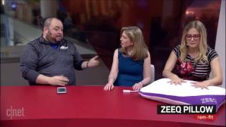 ZEEQ Smart Pillow Segment on CNet Live CES [upl. by Nhabois]