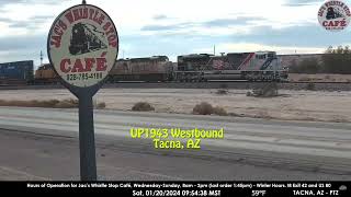 UP1943 Westbound at Tacna AZ  20240120 [upl. by Htennaj]