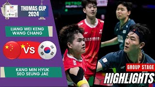 LiangWang CHN vs Kang Seo KOR  Group Stage  Thomas Cup 2024 [upl. by Aryn]