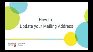 How to Update your Mailing Address [upl. by Kcarb]