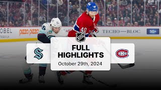 NHL Highlights  Kraken vs Canadiens  October 29 2024 [upl. by Ulrick59]