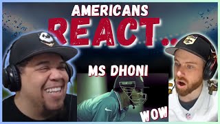 AMERICANS REACT TO MS DHONI INSTANT WICKET KEEPING  REAL FANS SPORTS [upl. by Nnylecyoj]