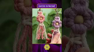 Tutorial Chaveiro de Flor em Macramêmacrame tutorialmacrame macramediy handmade art [upl. by Aluap]