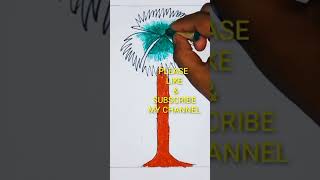 How to draw a palm tree  Tal gach drawing  Palm tree drawing easy yt shorts [upl. by Noterb]