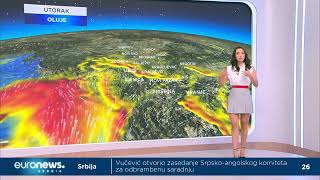 Crveni meteoalarm zbog tropske temperature ali i oluje koja sledi [upl. by Cave]