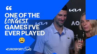 Novak Djokovic breaks down Fritzs game plan in their INTENSE QuarterFinal battle 🥵🇦🇺 [upl. by Annod]