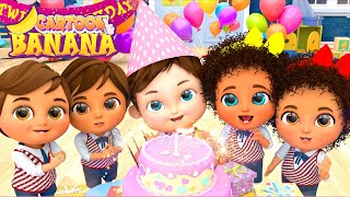 Happy Birthday  Lets start celebrating amp More Fun Songs for Kids  Banana Cartoon [upl. by Tades579]