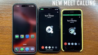 Google Meet ExDuo Legacy Calling vs New Calling Design Outgoing amp Incoming Calls iOS 18 vs iOS 15 [upl. by Tabber]