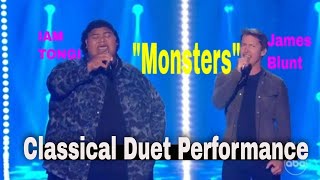 Iam Tongi amp James Blunt Duet to Sing quotMonstersquot  2023 American Idol Recap [upl. by Navetse]