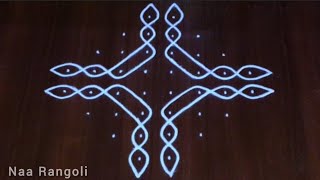 very easy melikala muggulu 🌺 daily rangoli design 🪷 8×2×2 dots naarangolinaamuggulu  Naa Rangoli [upl. by Hayikaz85]