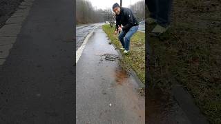 S017 Unclogging a storm drain from a road in Germany shorts [upl. by Fernas639]