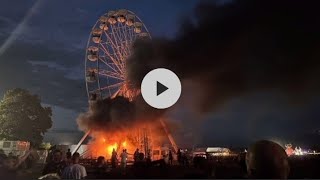 HighfieldFestival 2024 Riesenrad fängt an zu brennen Leipzig Riesenrad auf HighfieldFestival [upl. by Nalek]