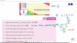 Class 7 TN Maths TERM III 1 NUMBER SYSTEM Try These Pg No 11 Represent 14 in decimal form [upl. by Htabazile672]