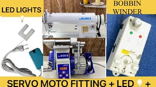 industrial Sewing Machine Servo Motor  Sewing MachineMa LED 💡JIN Bobbin winder Fitting [upl. by Eimrots]