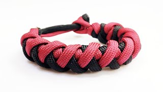 雙線手環編織 交叉 傘繩編織 衝浪手環 How to Make the Cyclone Wrap Paracord Bracelet [upl. by Darrey]