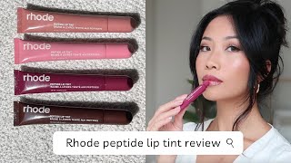 Rhode peptide lip tint review swatches with amp without lip liner [upl. by Grissel]