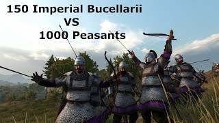 150 Imperial Bucellarii VS 1000 Peasants  Mount amp Blade Bannerlord II Bridge Battle [upl. by Melli751]