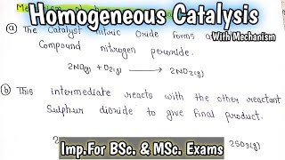 Homogeneous Catalysis Reaction with Mechanisms  Physical Chemistry  ImpFor BScmamp MScExams [upl. by Aihseket]