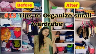 13 space saving small Wardrobe Organization ideas  छोटे अलमारी मे ज्यादा कपडे कैसे रखे wardrobe [upl. by Agathy]