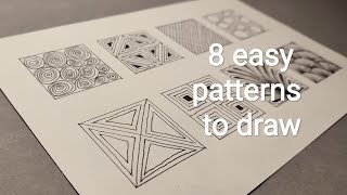 8 easy zentangle inspired patterns for beginners to draw part 1 [upl. by Erised]