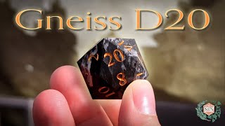 Hand Cutting a D20 from Beautiful Gneiss Stone [upl. by Carlisle]