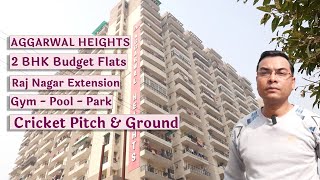 Aggarwal Heights Raj Nagar extension 2 BHK study ready to move Cricket Ground  Gym Pool Ghaziabad [upl. by Imas]