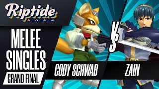 Cody Schwab Fox vs Zain Marth  Riptide 2024  Melee Singles  Grand Final [upl. by Johanna1]