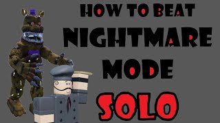 HOW TO SOLO NIGHTMARE MODE  FNAF TD [upl. by Aileno]