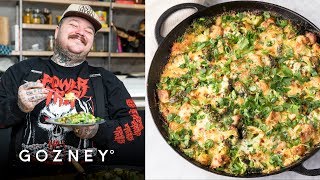 Matty Mattheson makes Broccoli Chicken Cheddar Curry Casserole  Gozney Master [upl. by Fara]