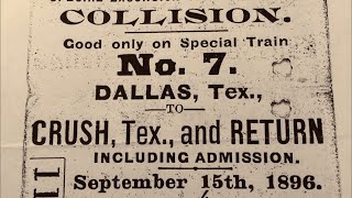 The 1896 HeadOn Locomotive Collision in Texas Crash at Crush [upl. by Knighton526]