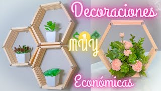 DIY Repisas Hexagonales  Decoraciones muy economicas y faciles de hacer [upl. by Ytsihc387]