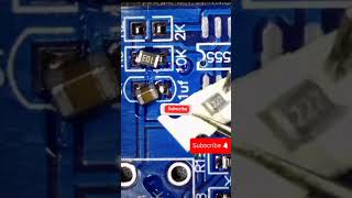 Smd components soldering on PCB with hot air gun [upl. by Ydnerb]