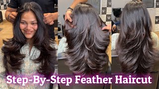 How To Feather Haircut  Forward Graduation Haircut  Layer Haircut  Haircut tutorial  hairs [upl. by Eliathas]