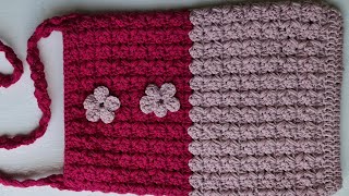 Ep 2 Crochet bag tutorial crochet bag handmade tutorial flower [upl. by Tallbott]