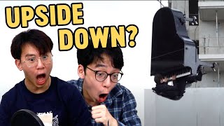 TwoSetViolin Archive  This Guy Played Piano HANGING UPSIDE DOWN [upl. by Niuq]