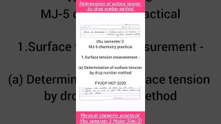 vbu semester 3 mj 5 chemistry practical1aDetermination of surface tension by drop number method [upl. by Jarrid882]