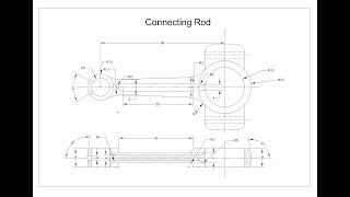 Part Drawing of a Connecting Rod using AUTOCAD 2010 [upl. by Namlas]