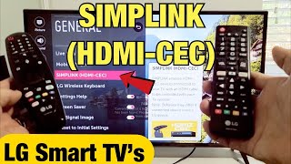 LG Smart TV How to Enable SIMPLINK HDMI  CEC [upl. by Neila]