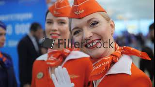 Pretty Stewardesses of Aeroflot Airline Russia [upl. by Annair]