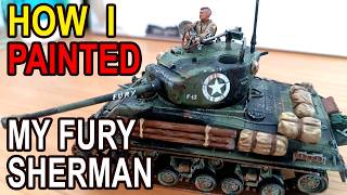 HOW I PAINTED MY BRAD PITT FURY SHERMAN EASY EIGHT for BOLT ACTION Italieri 25772 M4A3E8 [upl. by Hassin]