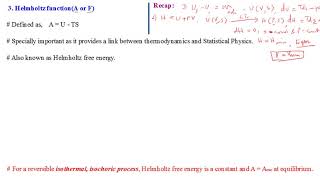 Thermodynamic PotentialsHelmholtz Free Energy [upl. by Adel777]