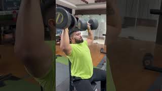 shoulder seated dumbbell press 154 sets sidhumosewala shorts short [upl. by Nofpets]